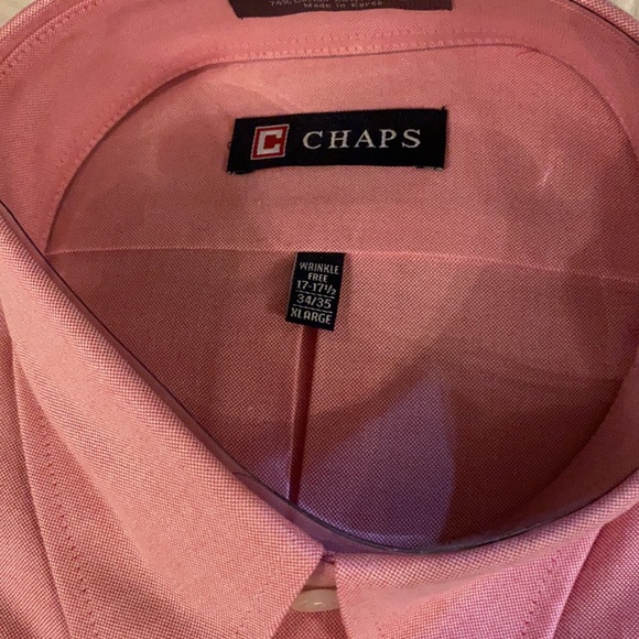 New CHAPS dress shirt - Pink Size 17 1/2 34/35 - Picture 4 of 5